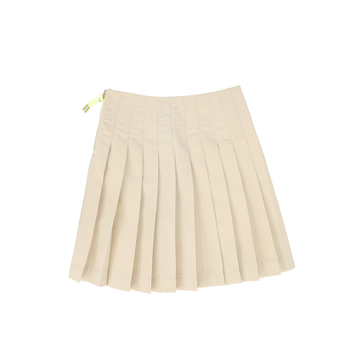 C-18850-Rope Zipper Pleat Skirt-Tan