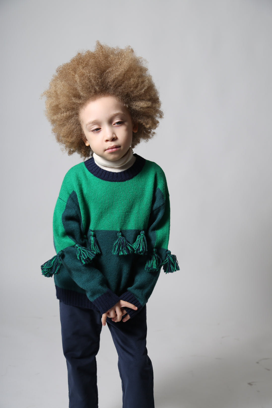 KT48S-SANTOS PATCHWORK SWEATER-CACTUS MIX