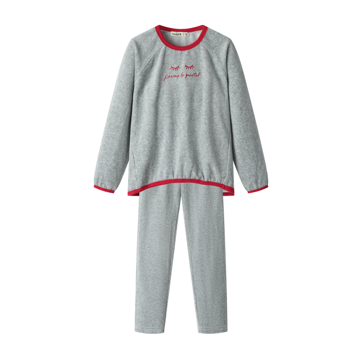 JAIME LE PASTEL VELOUR PAJAMA-HEATHER GREY