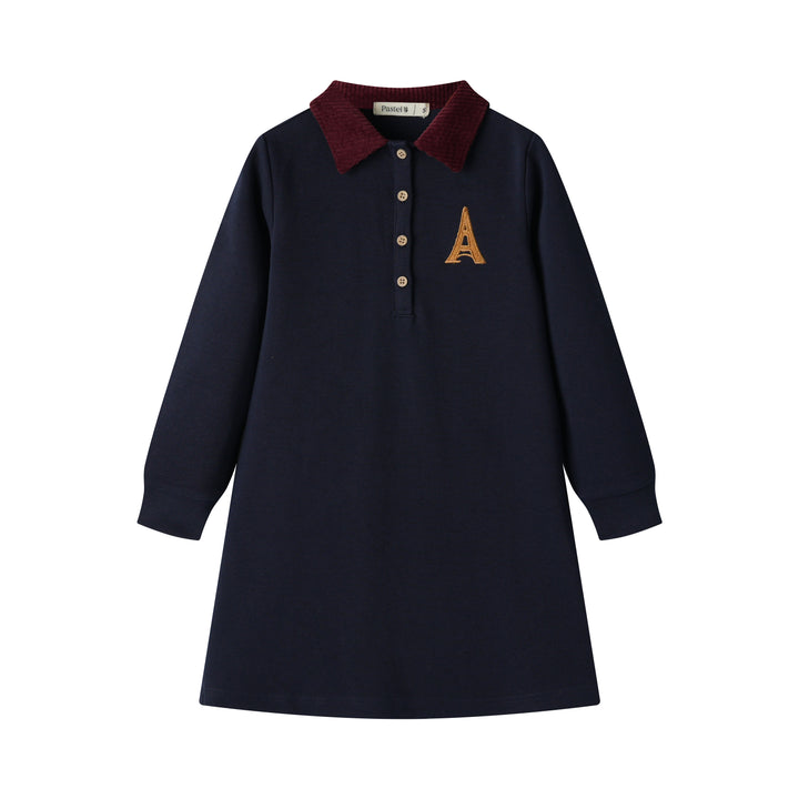 EIFFEL TOWER POLO DRESS-NAVY