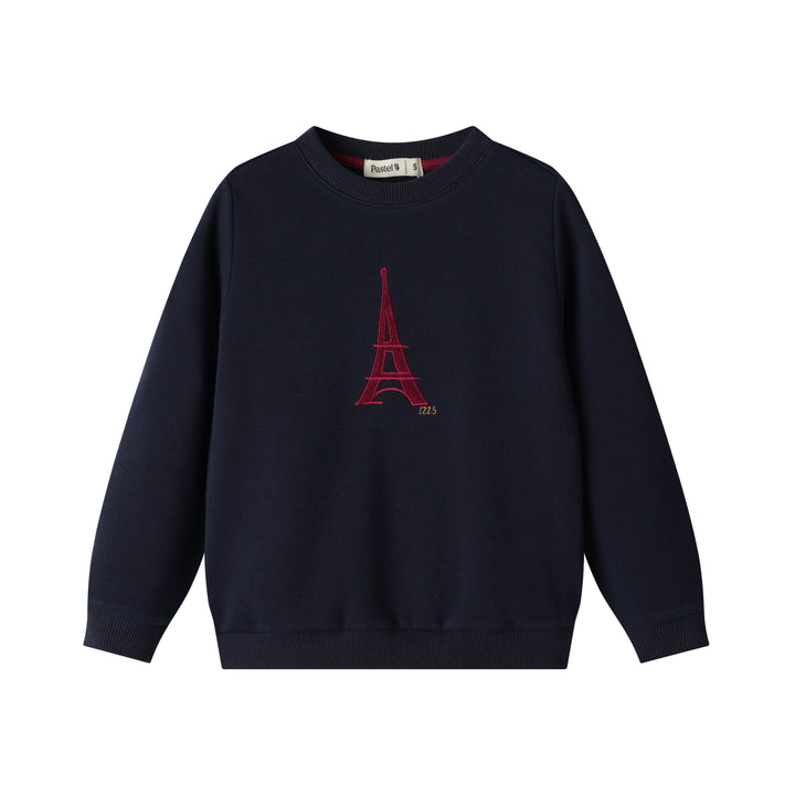 EIFFEL TOWER PLACEMENT SWEATSHIRT-NAVY