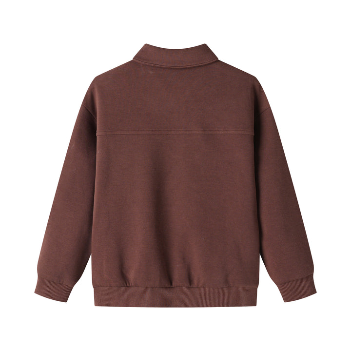 SEAMED POLO SWEATSHIRT-MULBERRY