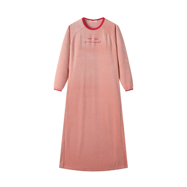 JAIME LE PASTEL VELOUR NIGHTGOWN-PINK