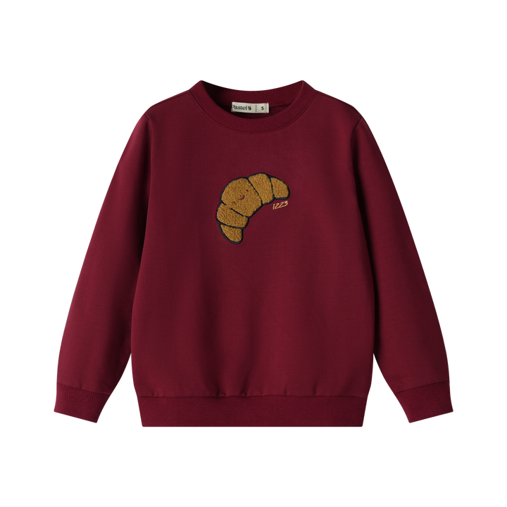 CROISSANT ICON SWEATSHIRT-BURGUNDY