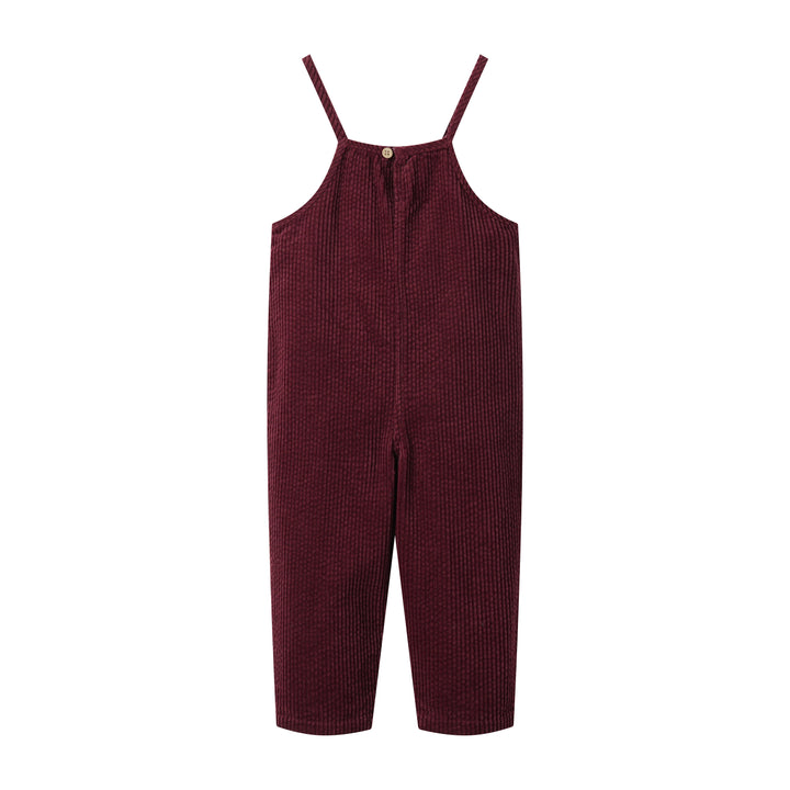 CORDUROY ROMPER WITH POCKET-BURGUNDY