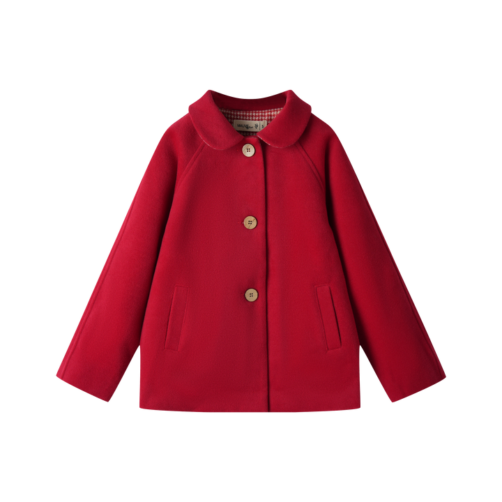 WOOL JACKET WITH SIDE POCKETS-RED