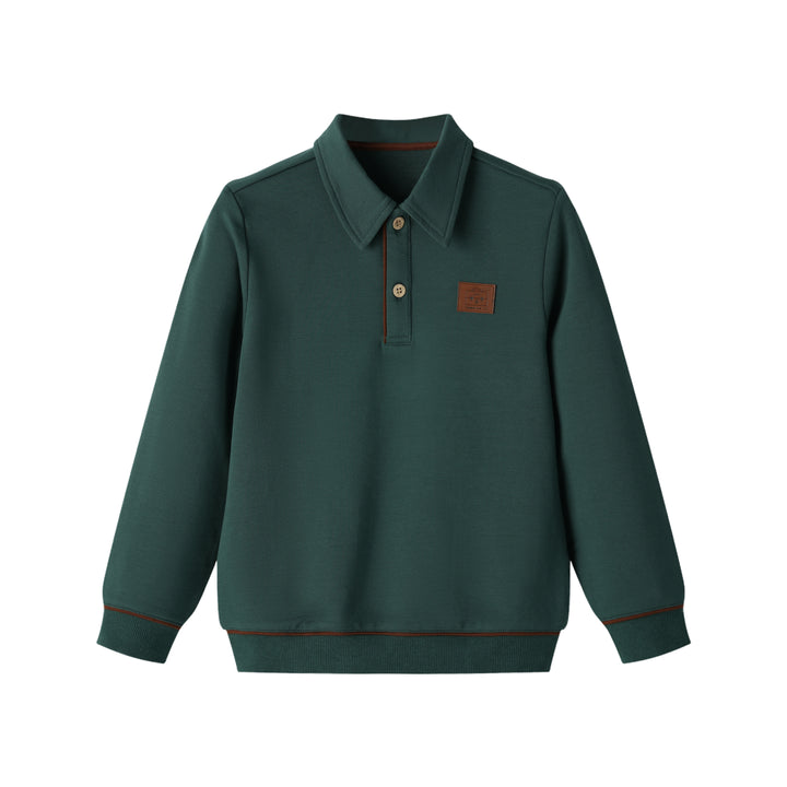 BOYS POLO WITH TRIM-GREEN