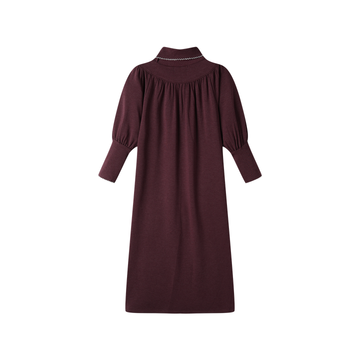 ROUND YOKE MAXI DRESS-MULBERRY