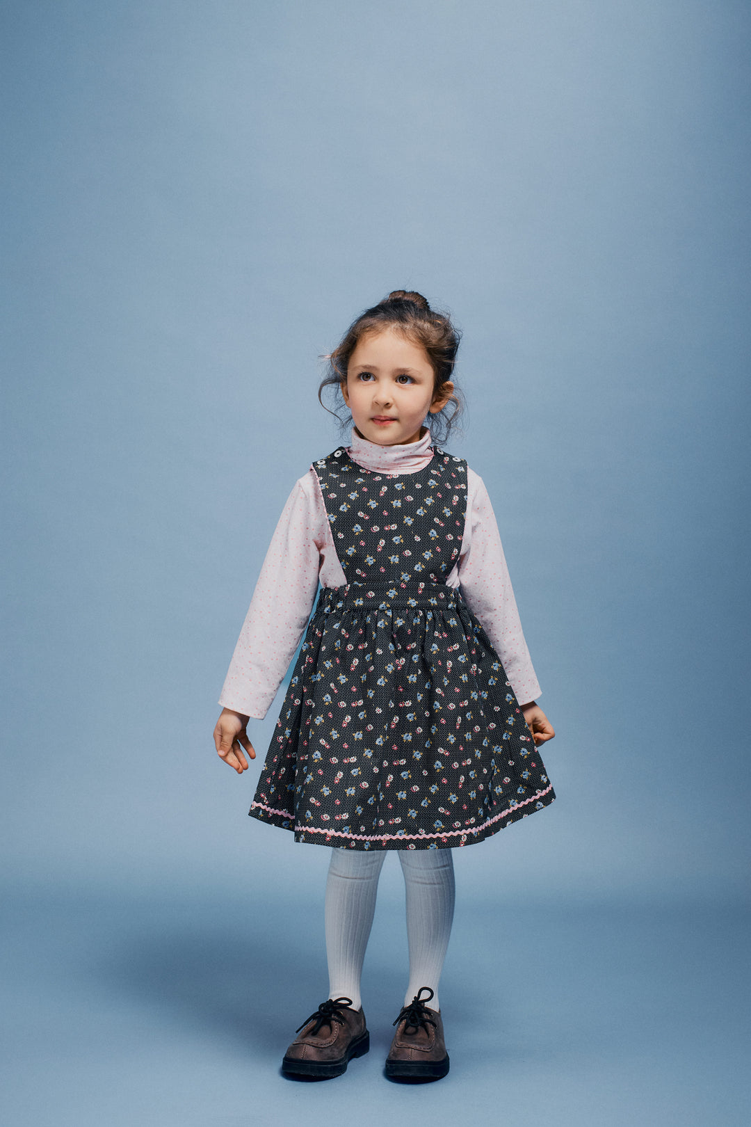 Anna Apron Dress - Midnight Blooms