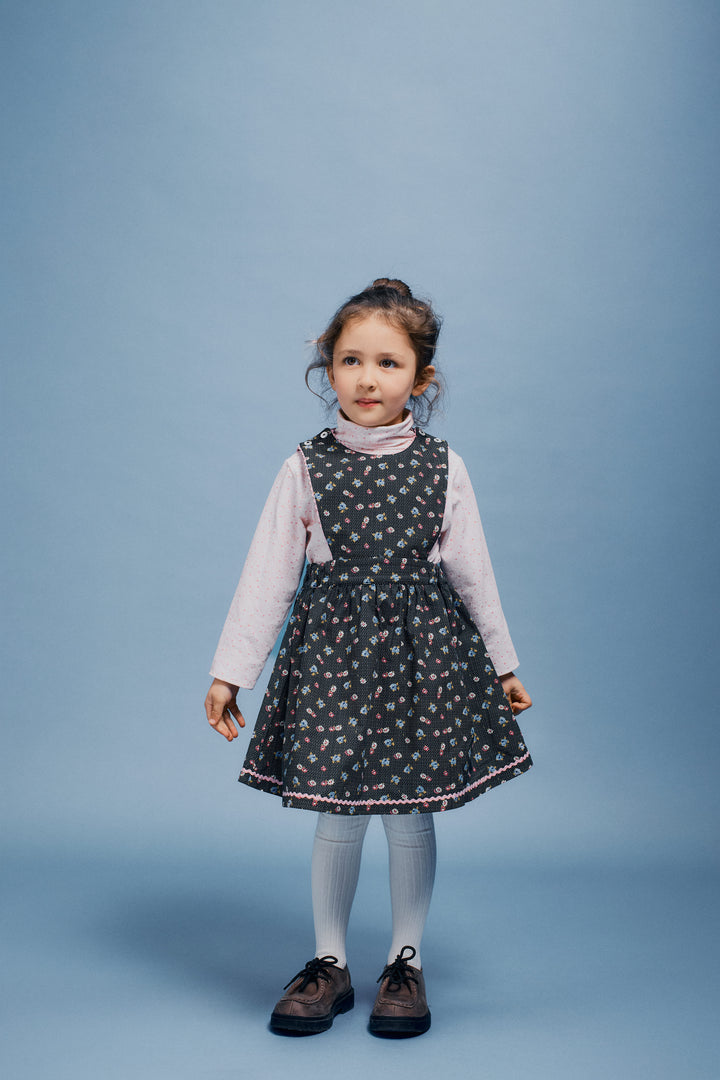 Anna Apron Dress - Midnight Blooms