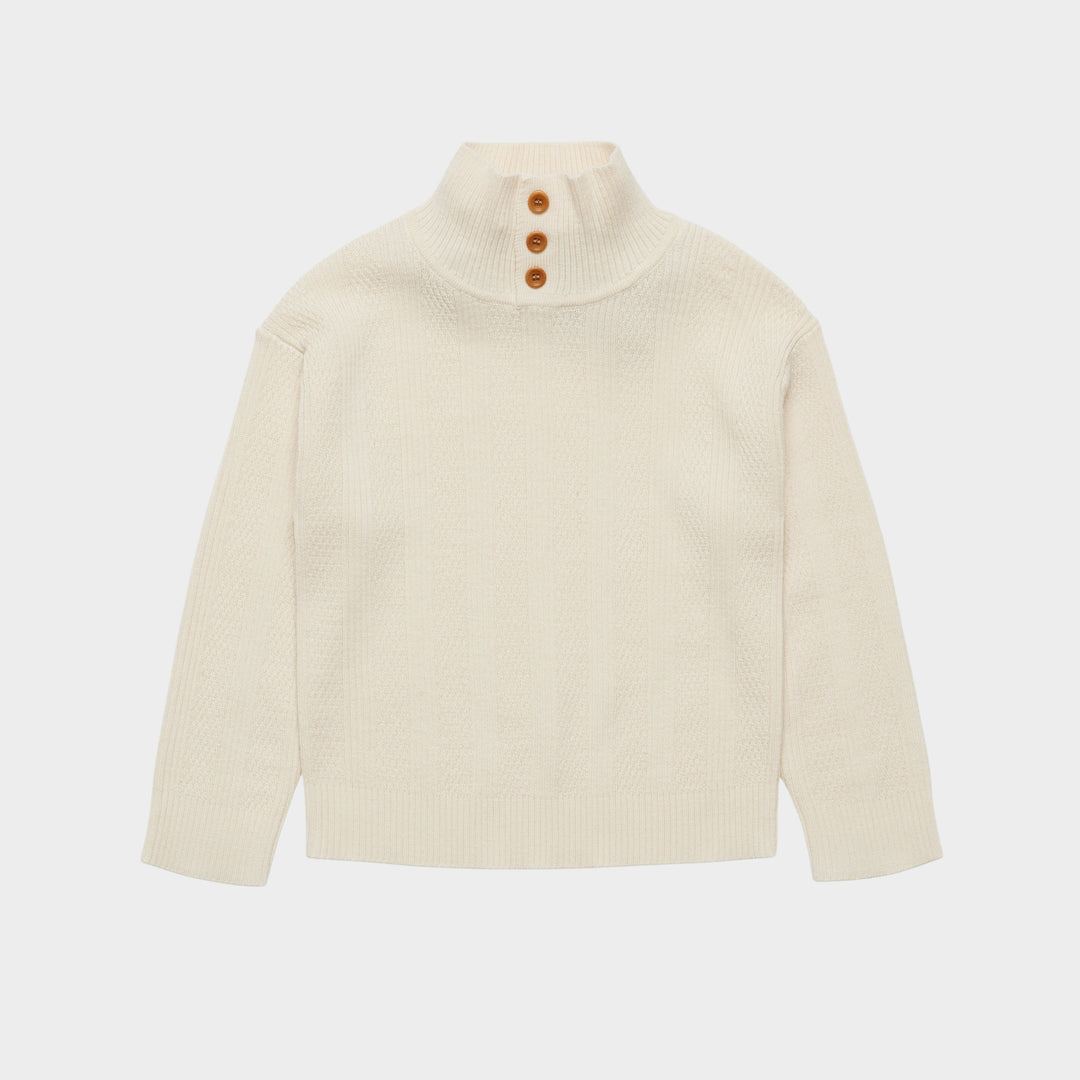 2026 BUTTOM UP SWEATER - ECRU