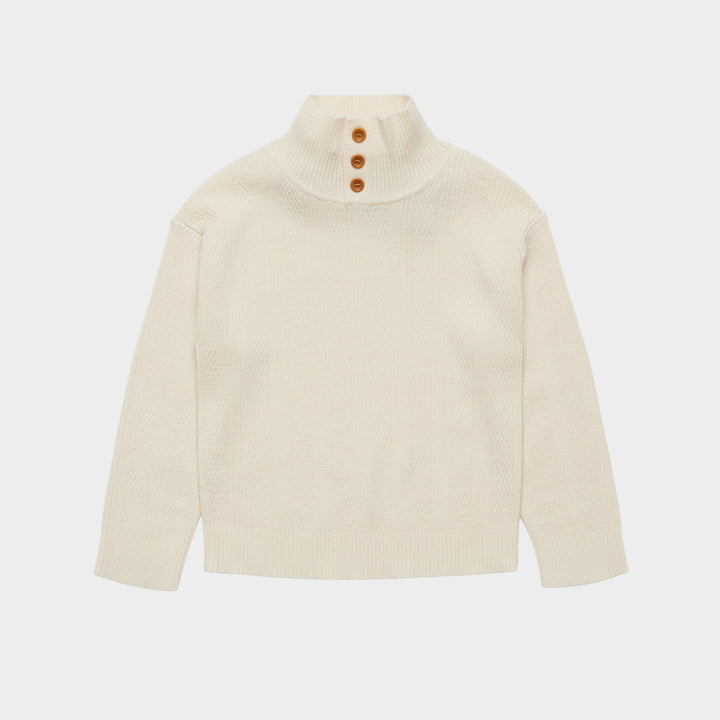 2026 BUTTOM UP SWEATER - ECRU