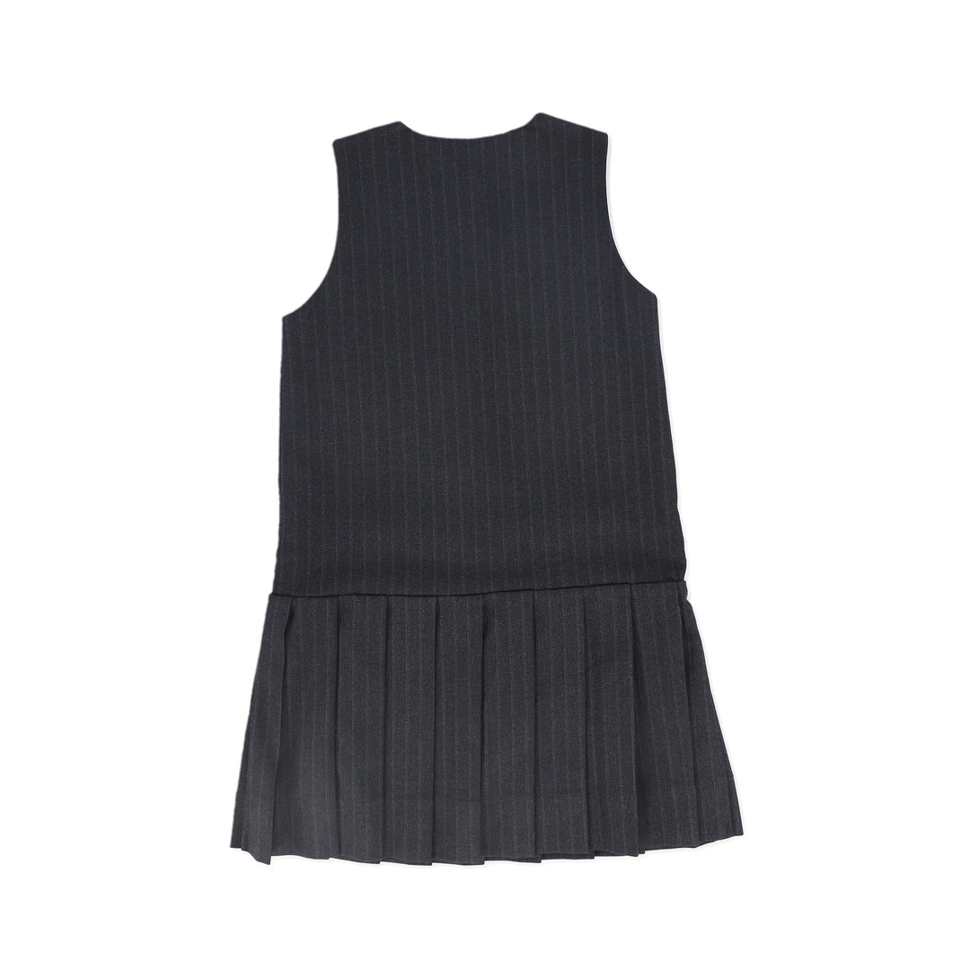 C-21031-Striped Button Jumper -Grey