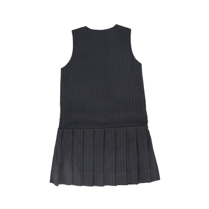 C-21031-Striped Button Jumper -Grey