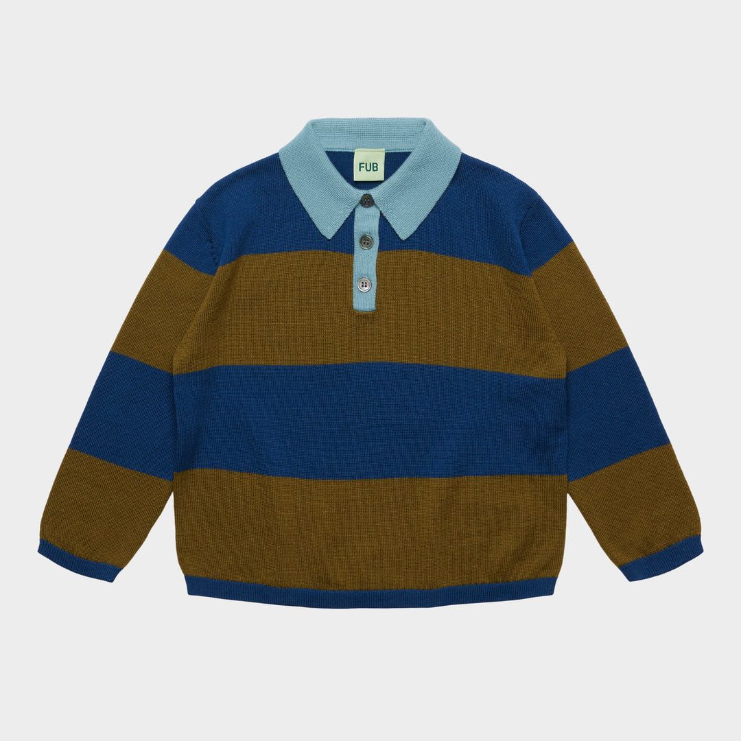 2126 STRIPED POLO - ECRU/NAVY