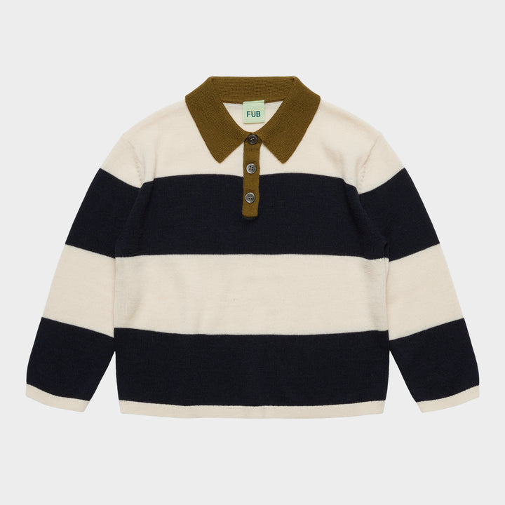 2126 STRIPED POLO - DEEP INDIGO/MOSS