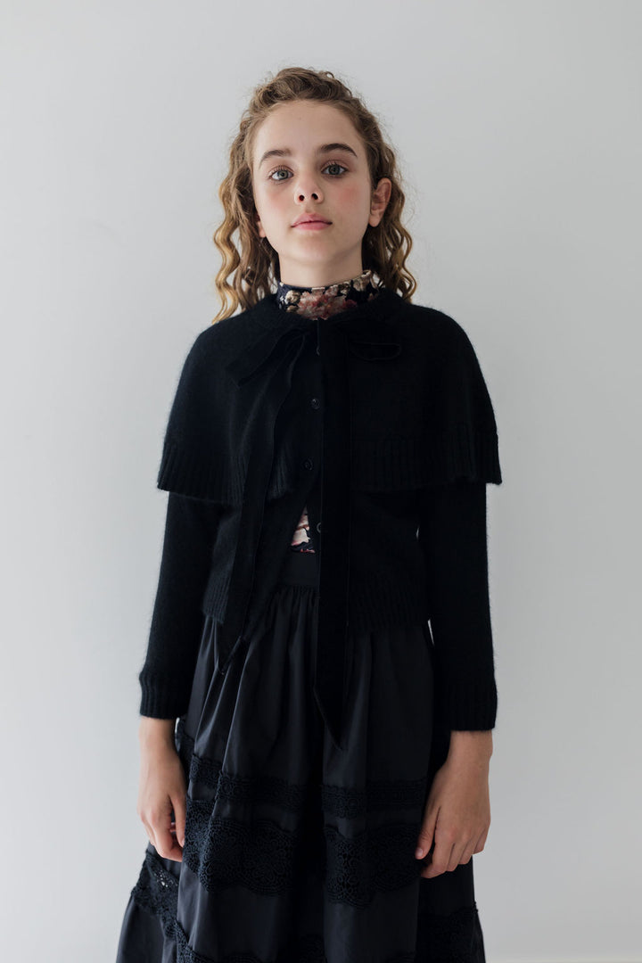 2136-Shawl Cardigan-Black/Black