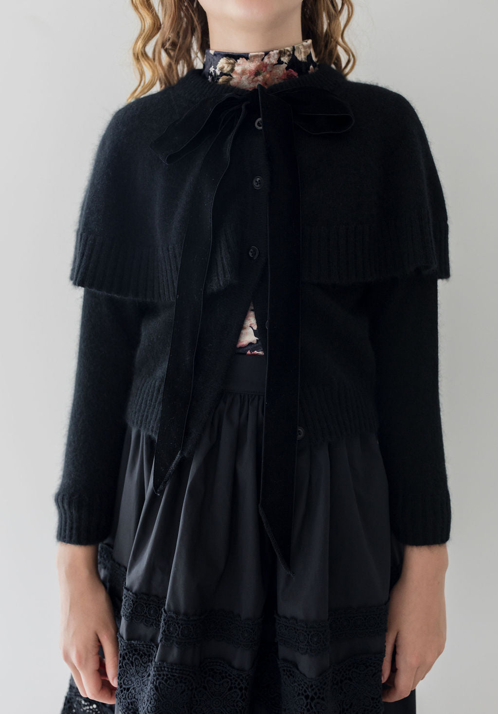2136-Shawl Cardigan-Black/Black