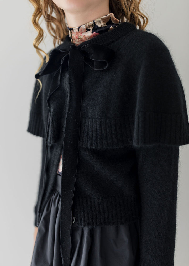 2136-Shawl Cardigan-Black/Black
