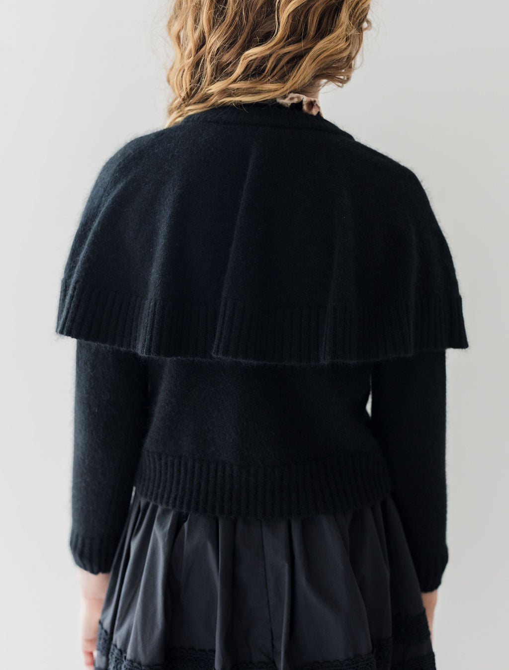 2136-Shawl Cardigan-Black/Black