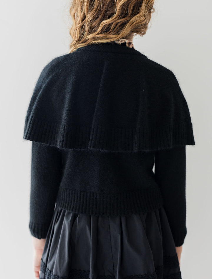 2136-Shawl Cardigan-Black/Black