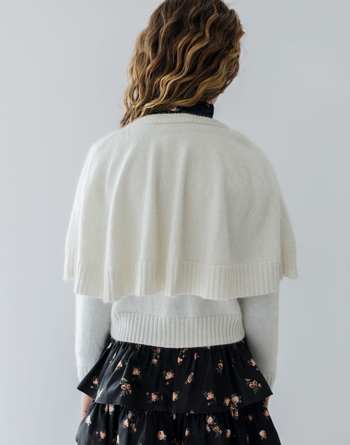 2136-Shawl Cardigan-Cream/Black