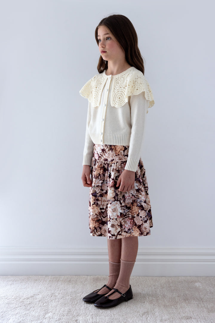 2144 Crochet Collar Cardigan - Cream