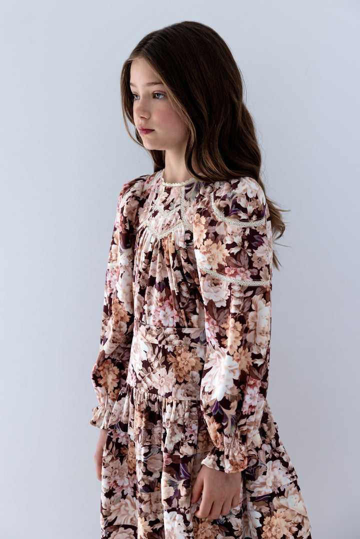 3138 Winter Bloom Print Cord Skirt - Winter Bloom