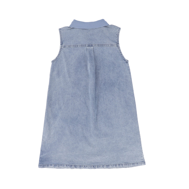 C-21626-Rope Zipper Collared Jumper-LT Blue Denim