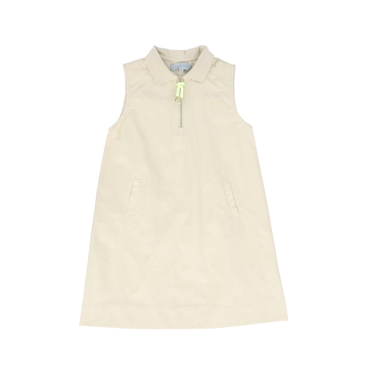 C-21626-Rope Zipper Collared Jumper-Tan