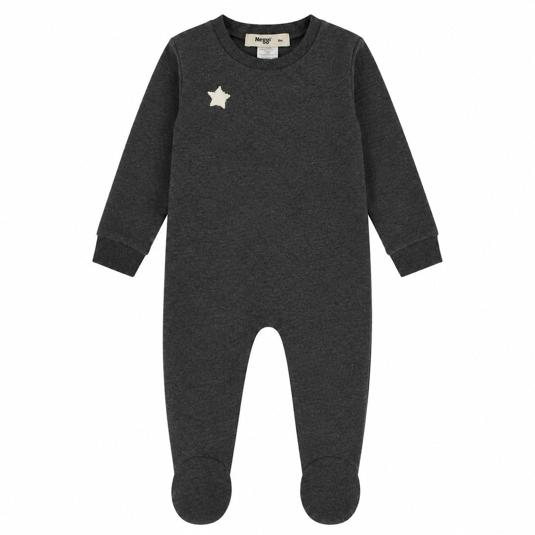 217217-170 Charcoal Heather Star Bonne Nuit Footie
