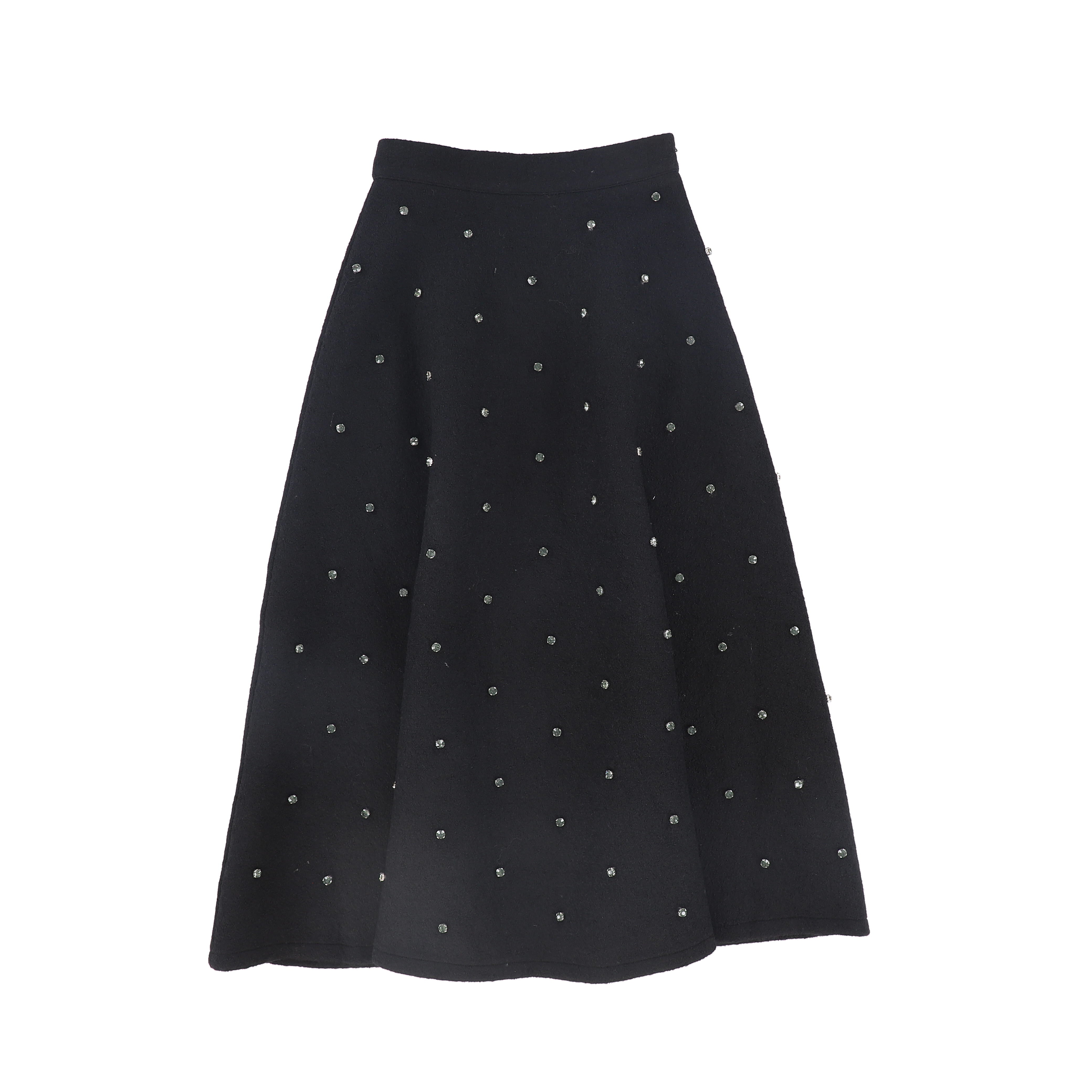 C-21806-Jewel Wool Midi Skirt -Black – whoopikids