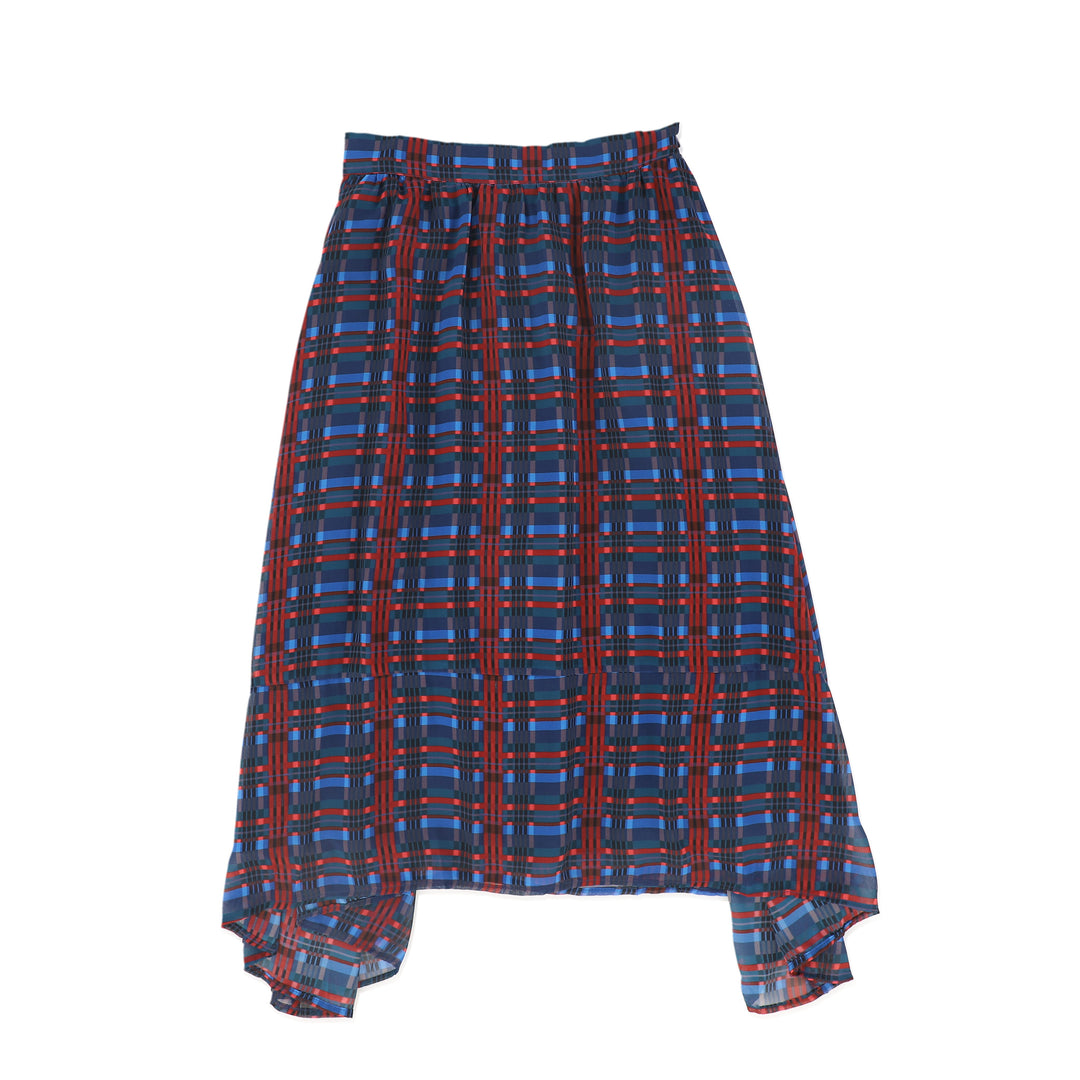 C-21811-Plaid Waisted Maxi Skirt -Plaid