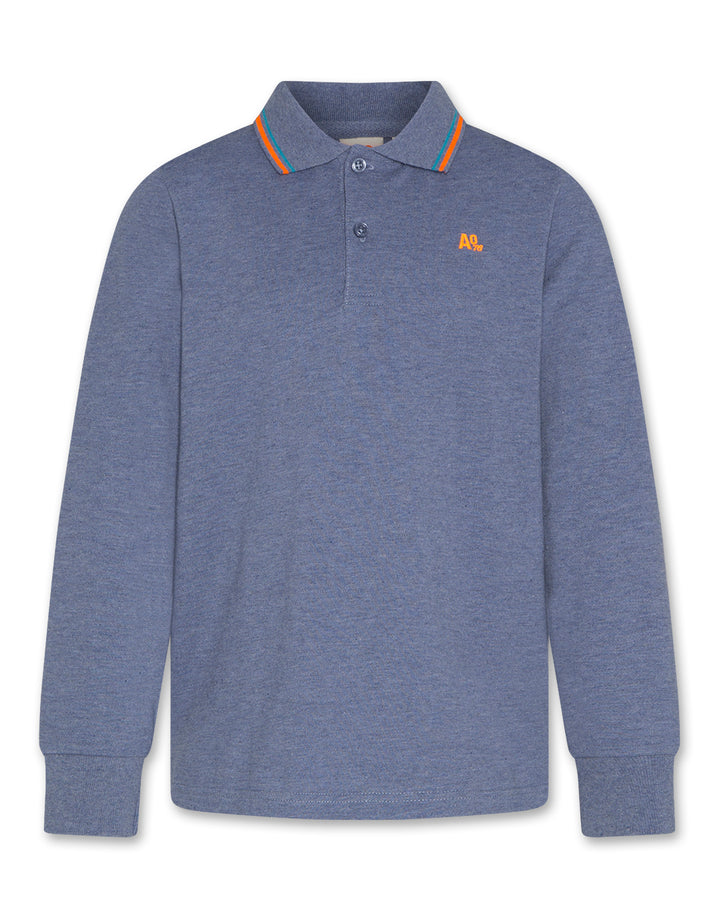 2090201C CARTER POLO LOGO OL - HEATHER MID BLUE