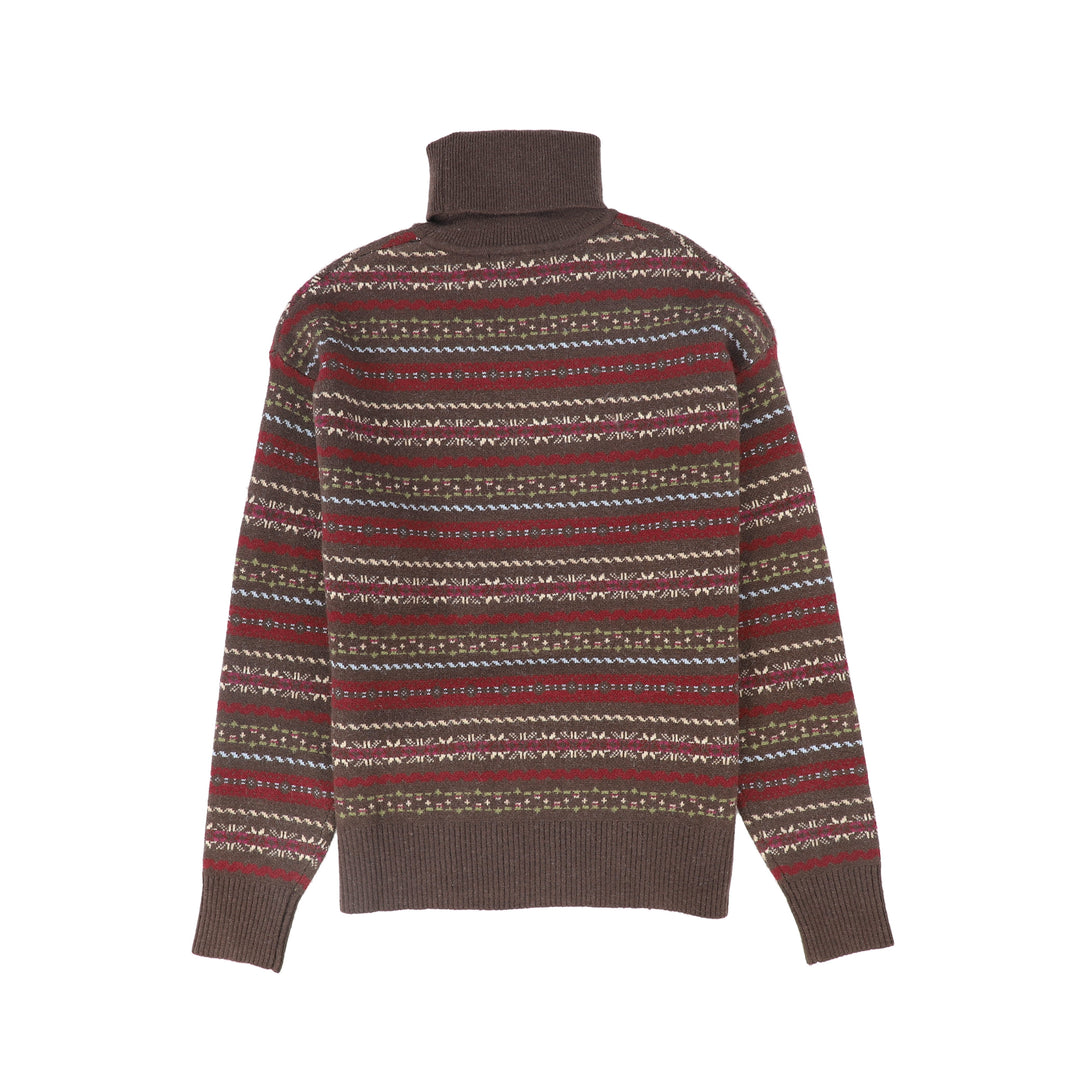 C-22800-Fair Isle Turtleneck -Brown