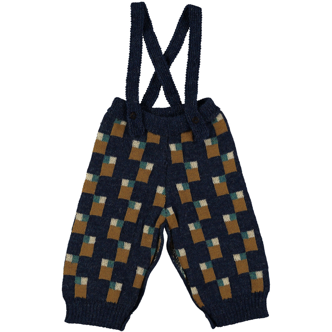 ABSTRACT ART KNITTED BABY TROUSERS-Blue Nights