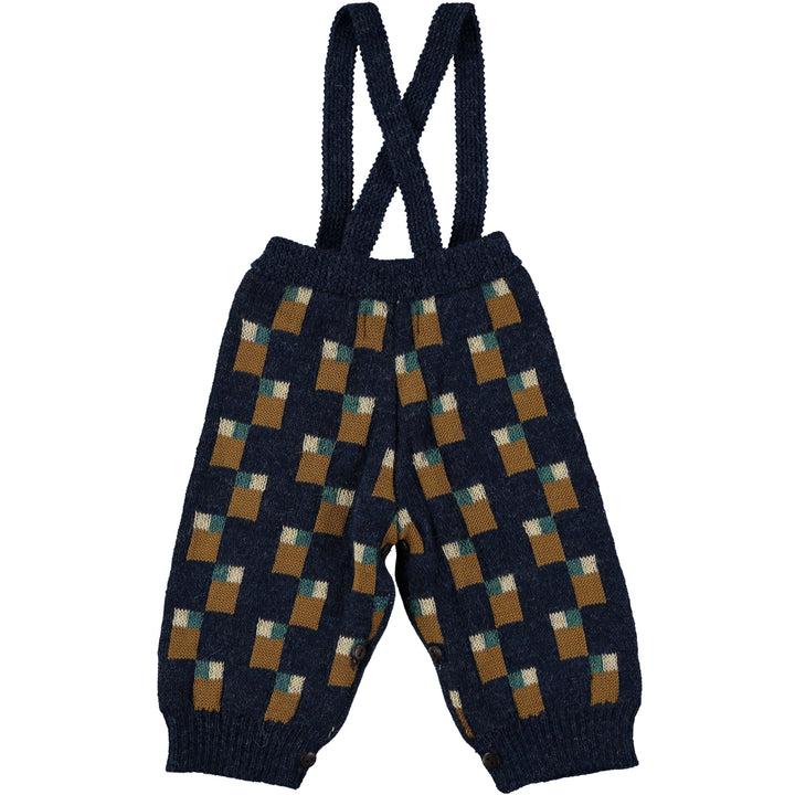 ABSTRACT ART KNITTED BABY TROUSERS-Blue Nights