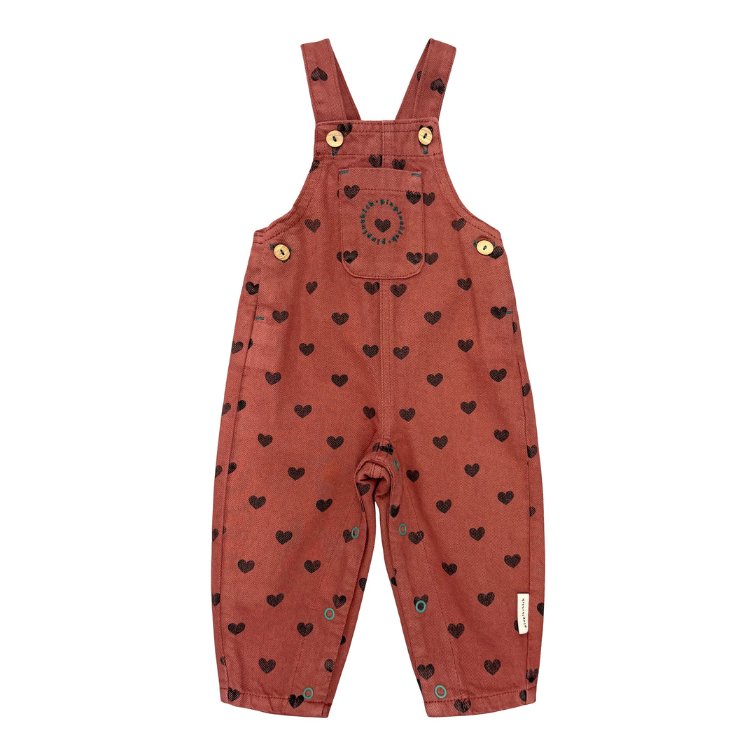 BM2608P.B DUNGAREES - PINK W/ BLACK HEARTS