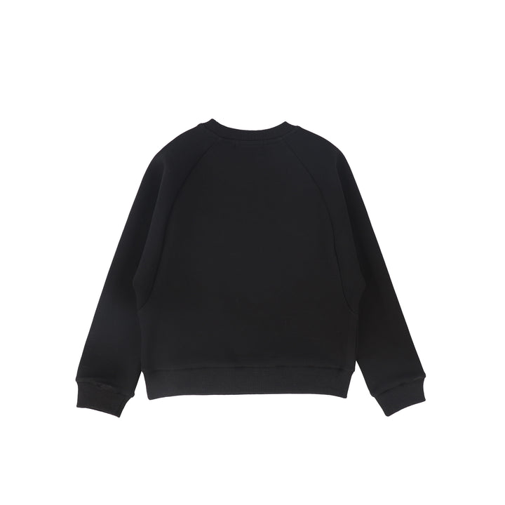 C-23227-Tonal Printed Sweatshirt -Black