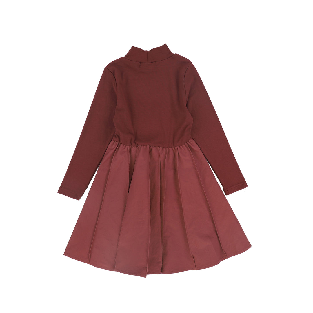 C-23289-Mockneck Cargo Dress -Rust