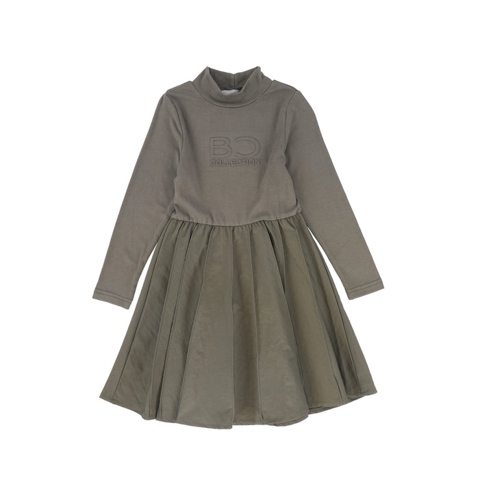 C-23289-Mockneck Cargo Dress -Sage