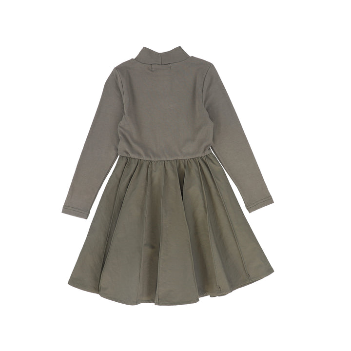 C-23289-Mockneck Cargo Dress -Sage