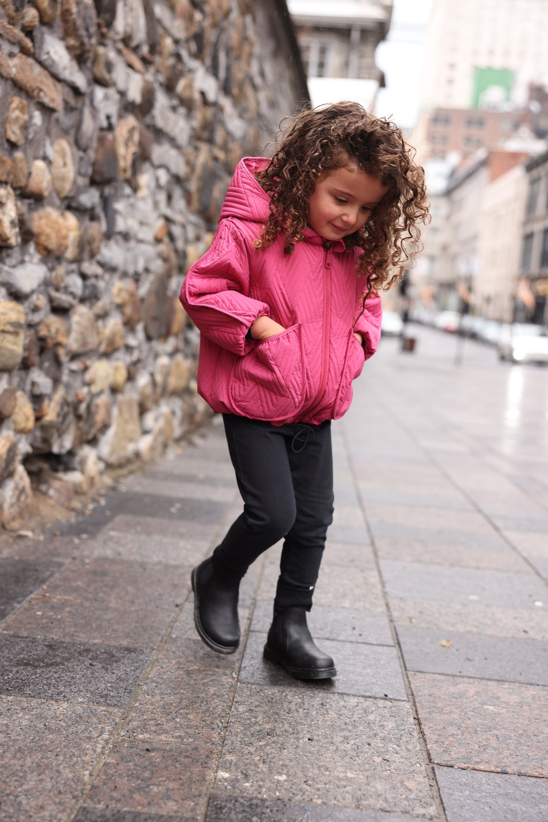 23597-Pocket Quilted Lightweight Jacket-Fuchsia