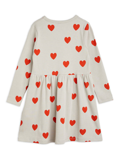 HEARTS AOP LS DRESS