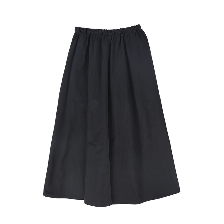 C-23997-Drawstring Maxi Skirt Black
