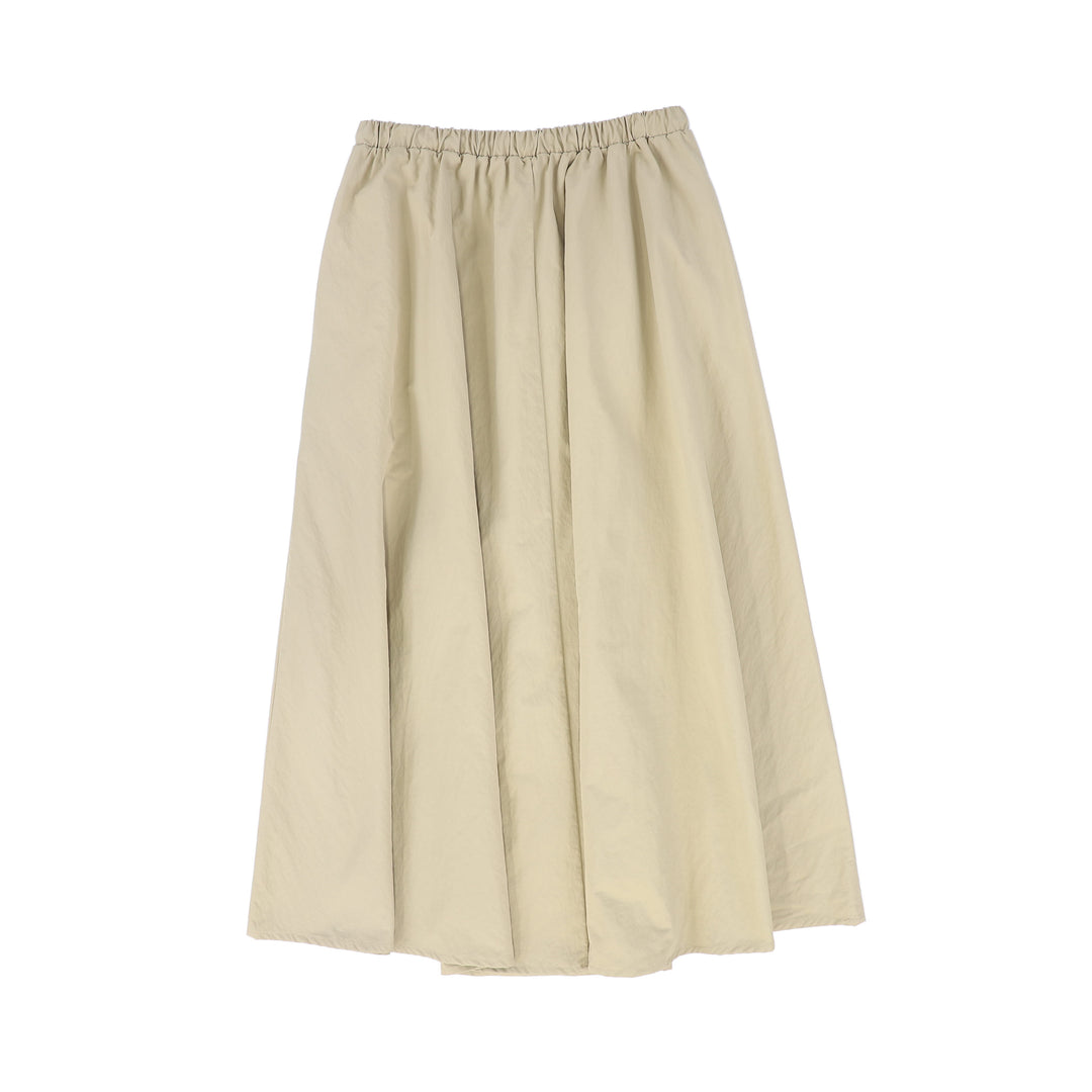 C-23997-Drawstring Maxi Skirt Tan