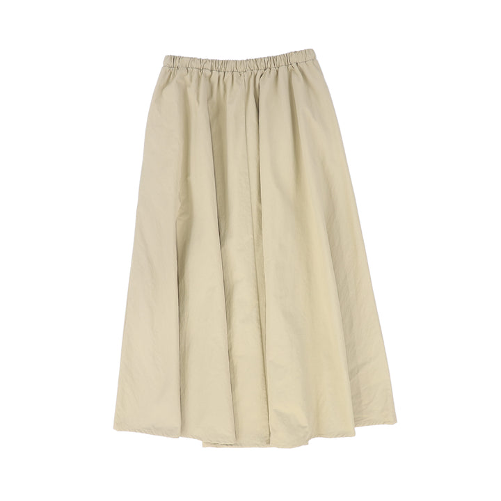 C-23997-Drawstring Maxi Skirt Tan