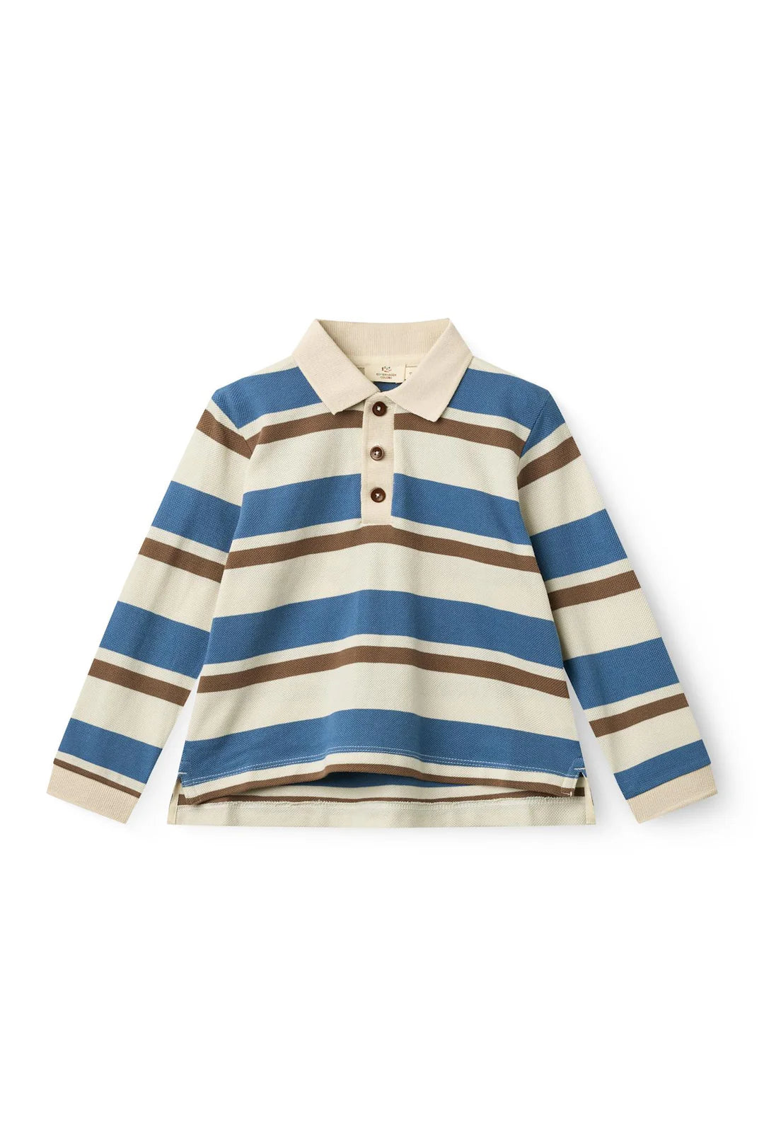 242-300-301 STRIPED PIQUE POLO W. LS - SHARP BLUE COMB