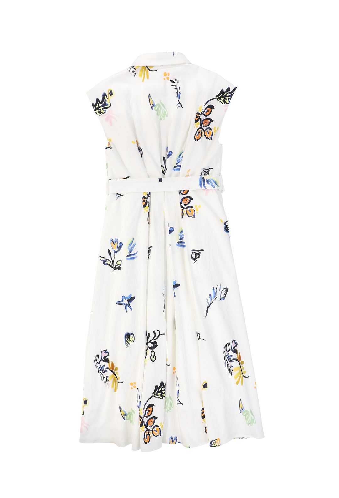 C-24653-Poplin Printed Dress White