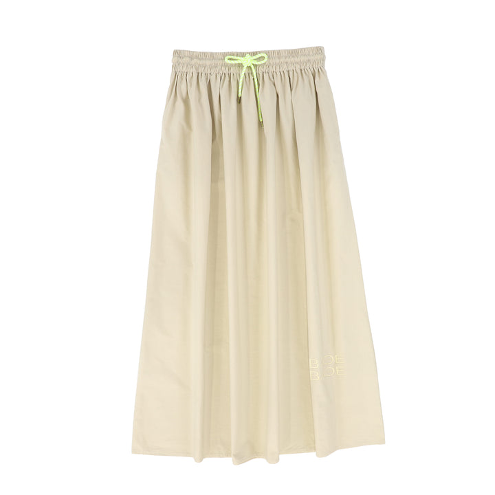 C-24672-Rope Drawstring Maxi Skirt-Tan